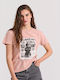 Funky Buddha Damen T-Shirt Rosa