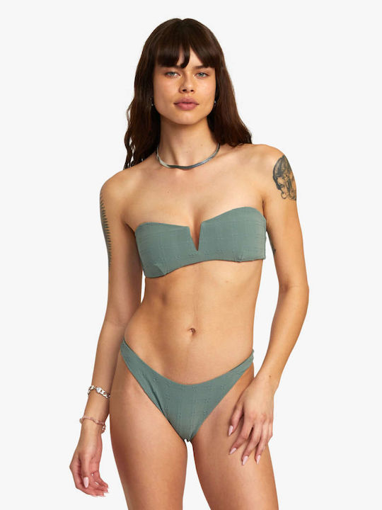 RVCA Strapless Bikini Top Πράσινο