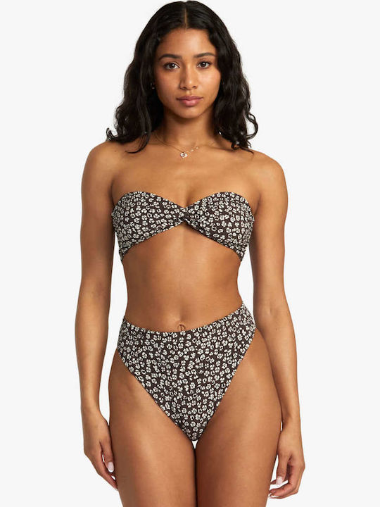 Fără bretele Top bikini Floral Maro