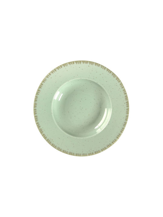 XM-Casa Plate Pasta made of Porcelain Green with Diameter 27cm