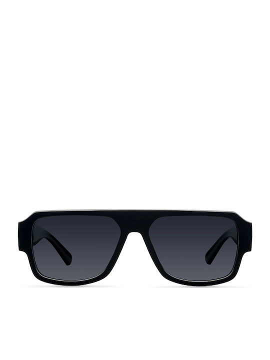 Meller Nia Unisex Sunglasses with Black Horn-Rimmed Frame and Black Polarized Lens NIA-TUTCAR