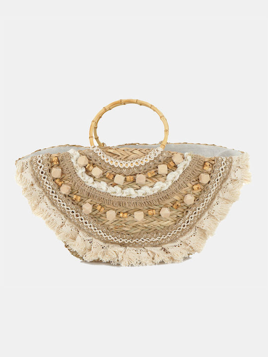 Salson Nandi Straw Beach Bag Beige