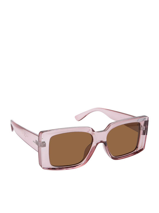 Eyelead Women's Sunglasses with Pink Plastic Frame and Pink Polarized Lens