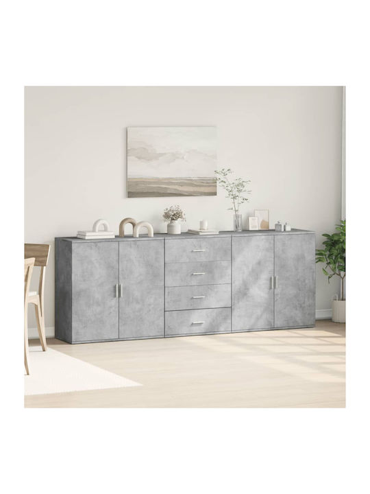 Sideboard Wooden Grey 218x38x80cm