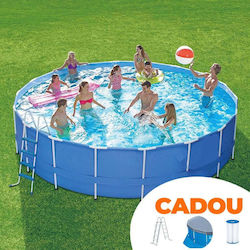 Piscină rotundă cu cadru metalic, kit de instalare inclus, 457 X 122cm, 17430 L, albastru, Mct-917pol