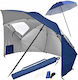 Beach Umbrella Sunshade Beach Tent UV Protection Blue 210x65x210 Cm Aria Trade