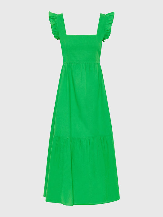 Funky Buddha Maxi Rochie cu Volane Verde