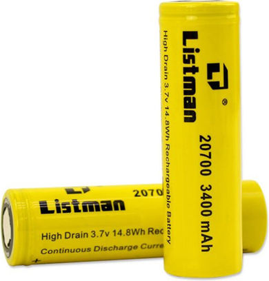 Listman Επαναφορτιζόμενη Μπαταρία 20700 3400mAh