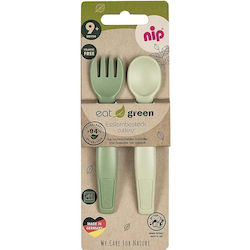 Nip Baby Set mit Gabel aus Kunststoff für 9+ Monate Grün 2Stück Nip Baby Set mit Gabel aus Kunststoff für 9+ Monate Grün 2Stück