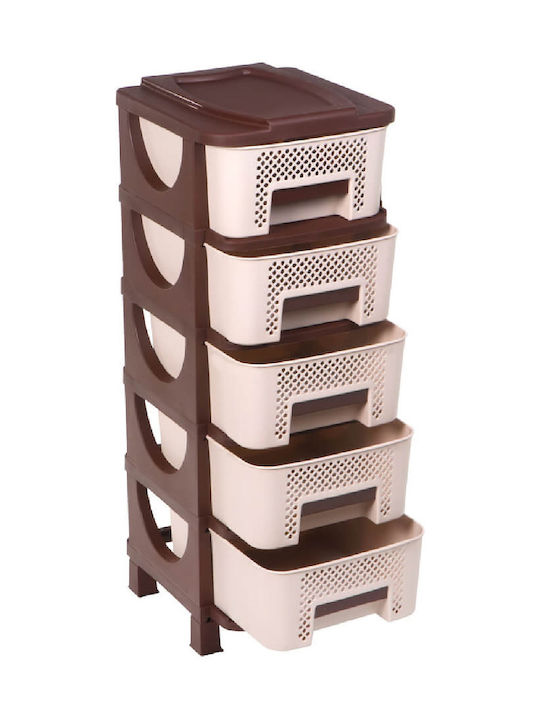 Homeplast Uma Sertar Plastică Cu 4 Locuri Maro 42x38x95cm