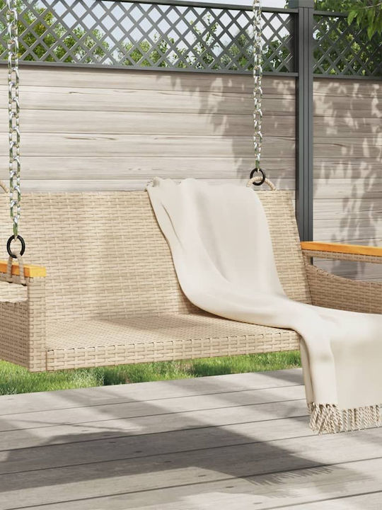 Hanging Swing Beige with 110kg Maximum Weight Capacity L109xW62xH40cm