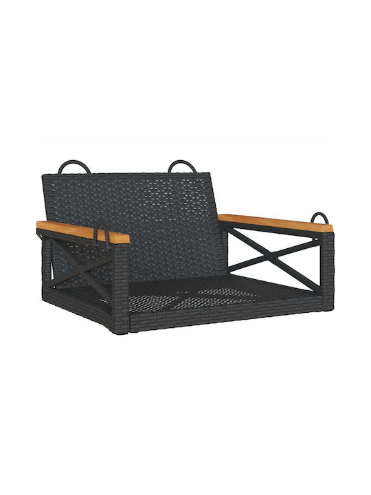 Hängende Garten & Veranda Schaukel 2 Sitze Schwarz Belastbarkeit bis 110kg L63xB62xH40cm