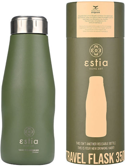 Estia Travel Flask Save the Aegean Bottle Thermos Stainless Steel BPA Free 350ml Forest Spirit