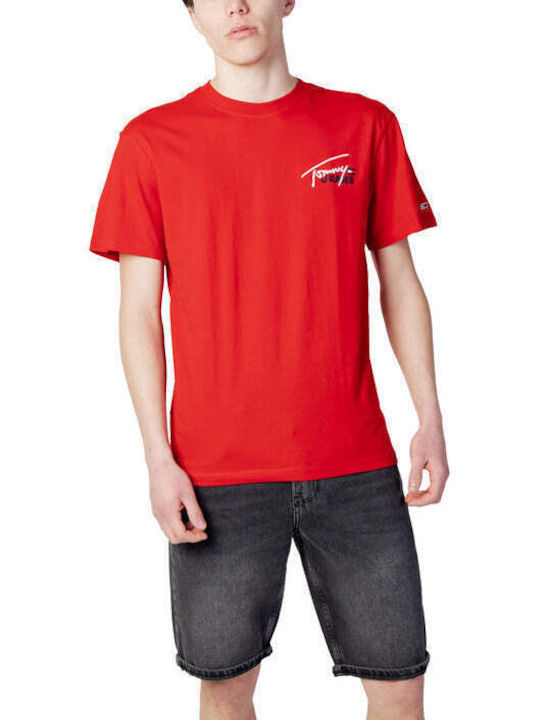 Tommy Hilfiger Ανδρικό T-shirt Κοντομάνικο Κόκκινο