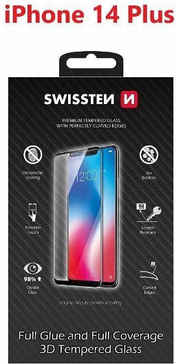 Swissten 3D 0.2mm Full Glue Full Face Tempered Glass Black (iPhone 14 Plus / 13 Pro Max)