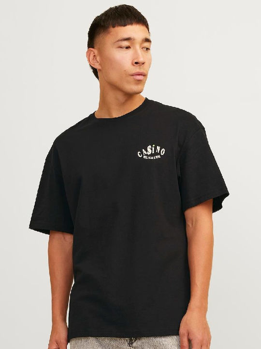 Jack & Jones T-shirt Bărbătesc cu Mânecă Scurtă BLACK