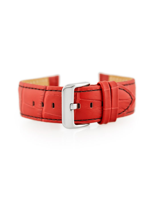 Bisset Leather Strap Red 20mm