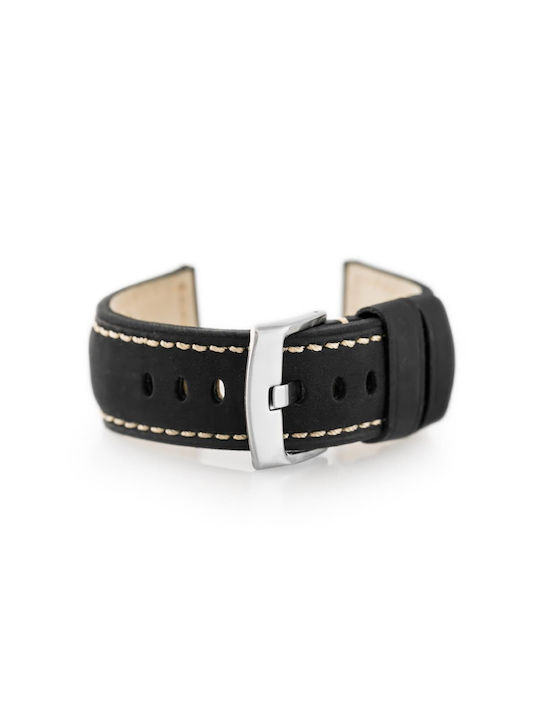 Pacific Leather Strap Black 22mm