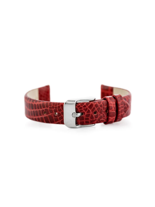 Pacific Leather Strap Red 14mm