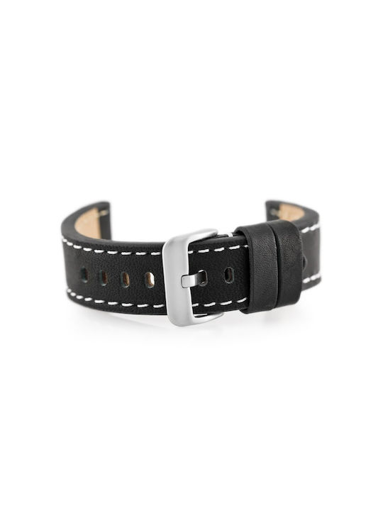 Pacific Leather Strap Black 22mm