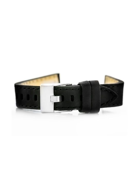 Pacific Leather Strap Black 22mm