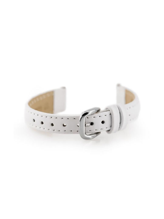 Pacific Leather Strap White 12mm