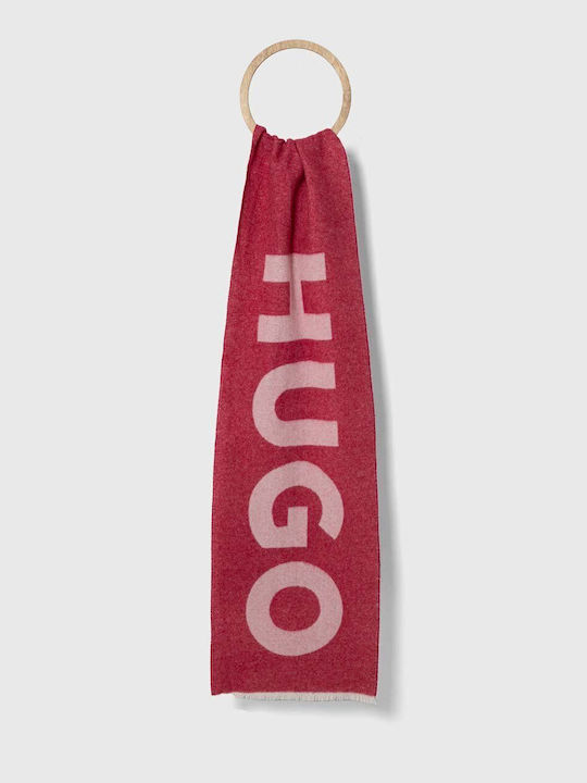 Hugo Boss Γυναικείο Πλεκτό Κασκόλ Ροζ