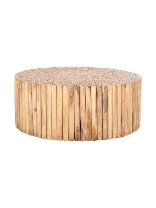 Rundes Zentral Kaffeetisch Cooter aus Massivholz Teak-Natur M100xL100xH40cm