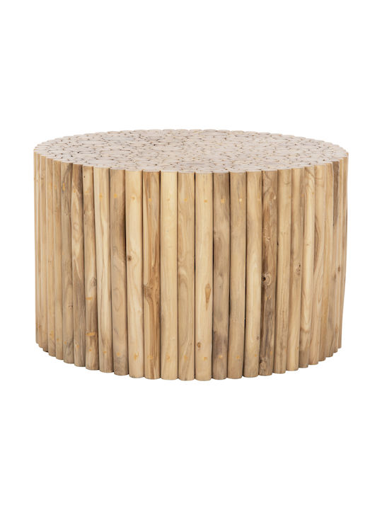 Round Coffee Table Cooter made of Solid Wood Teak branches-natural L80xW80xH50cm