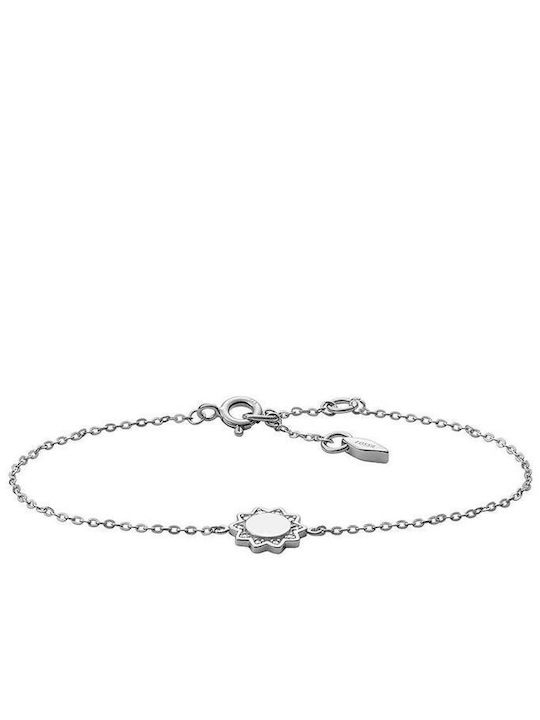 Fossil Bracelet Chain made of Steel with Zircon