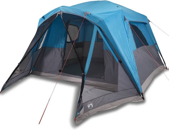vidaXL Camping Tent Cabin Blue with Double Cloth for 6 People 305x400x205cm