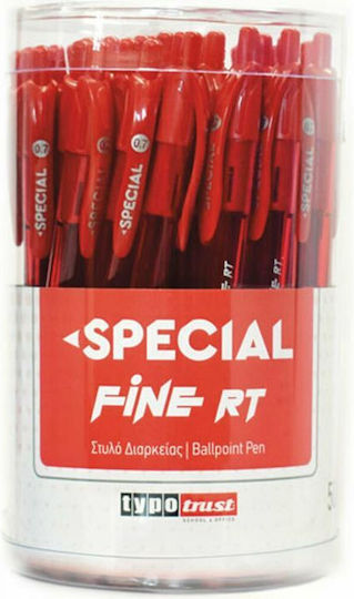 Typotrust Special Fine Rt Roter Kugelschreiber 0,7mm Schachtel mit 50 Stück