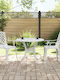 Garten- und Outdoor-Möbelsets 3 Stück Weiß mit Sonnenschirmhalter