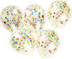 Set 5 Latex Balloons Zola Filled Confetti 33 Cm Transparent