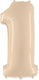Balloon Shape Number 1 Ivory Satin Cream 90cm H...