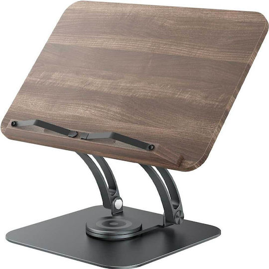 Tounee Rs03 Reading Stand Adjustable & Rotating 360° Stable Stand for Recipe Books, Music Notebooks, Art & Painting, and Tablet Side Clip Page Holder & Foldable Easy Storage Gray