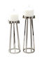La Vista Candle Holder Metal in Silver Color 39.5cm 1pcs