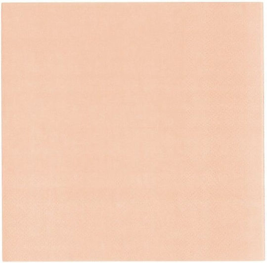 Χαρτοπετσέτες Φαγητού 3φύλλες Vert Decor 33x33cm Apricot Σομόν Παστέλ 20 Τεμ
