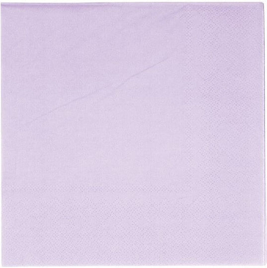 Χαρτοπετσέτες Φαγητού 3φύλλες Vert Decor 33x33cm Purple Λιλά Παστέλ 20 Τεμ
