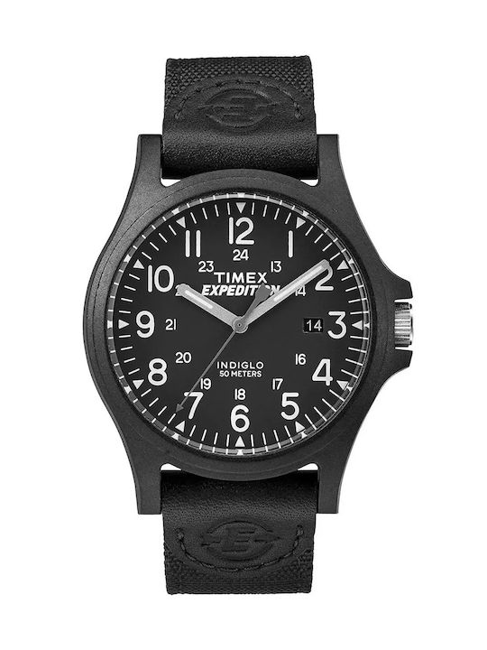 Timex Watch Battery with Black Fabric Strap