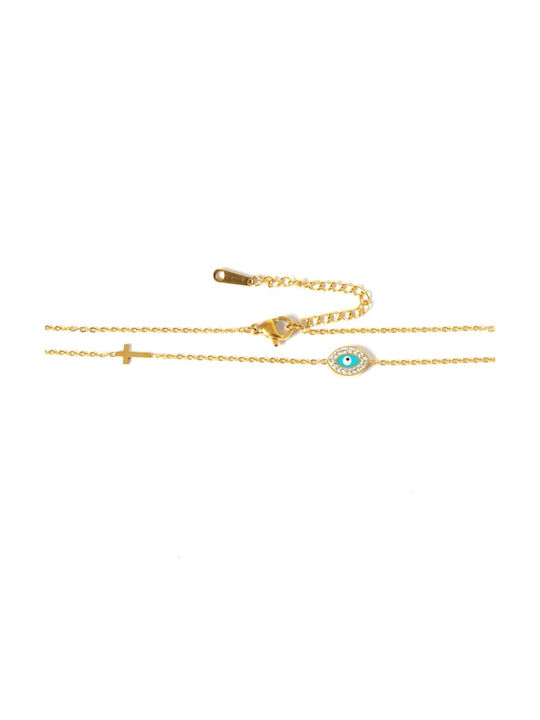 Necklace Eye from Gold Plated Steel