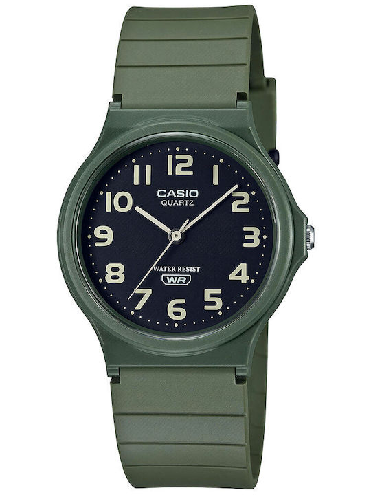 Casio Herrenuhr 36mm Batterie mit Grün Kautschu...