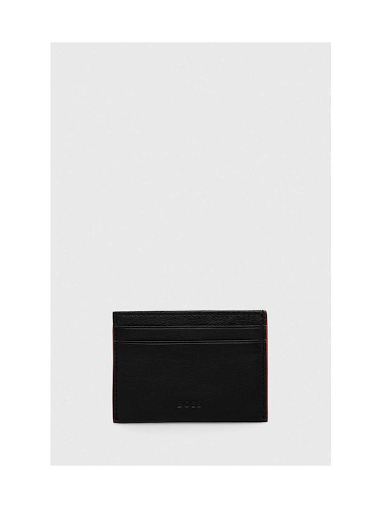 Hugo Boss Δερμάτινο Ανδρικό Πορτοφόλι Καρτών Μαύρο