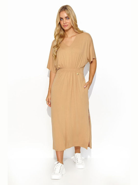 Makadamia Summer Midi Dress Beige