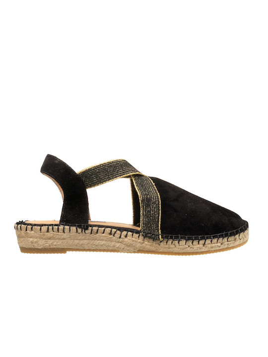 Sofia Manta Women's Leather Espadrilles Black