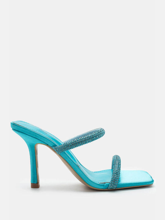 Luigi Stoff Damen Sandalen mit hohem Absatz in Hellblau Farbe