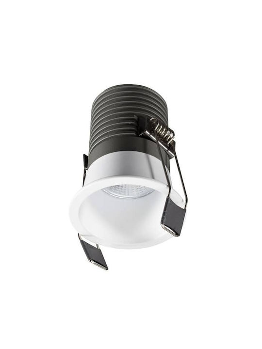 Eurolamp Στρογγυλό Χωνευτό Σποτ με Ενσωματωμένο LED και Φυσικό Λευκό Φως Λευκό 7.5x7.5εκ. 1τμχ