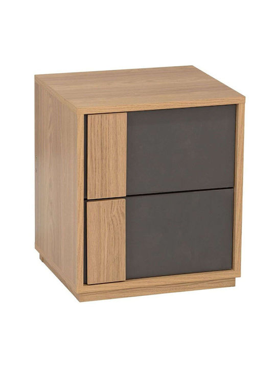 Jenga Bedside Table Wooden Beige 40x35x40cm