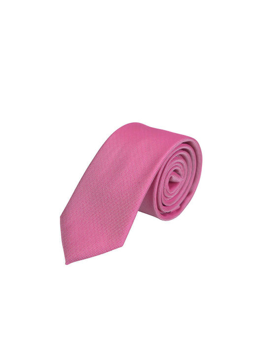 Prince Oliver Ανδρική Γραβάτα με Σχέδια σε Ροζ Χρώμα