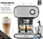 Mesko 1013651 Mașină Espresso 850W Presiune 15bar pentru Cappuccino Argint
